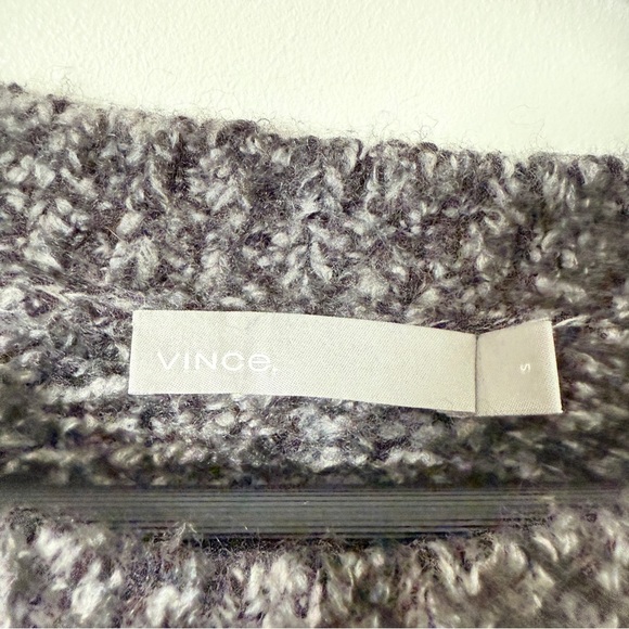 Vince Marled Gray Wool Cashmere Silk Blend Sweater - Picture 4 of 4